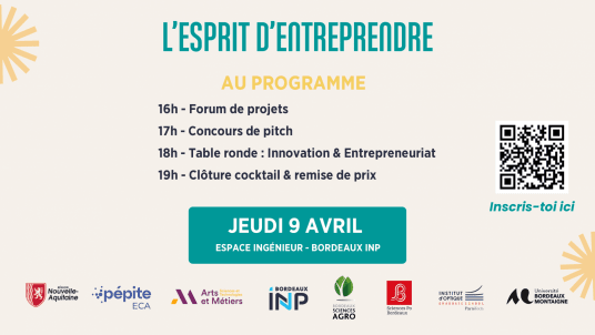 Evènement de clôture Les Mardis de l'entrepreneuriat  - " L'esprit d'entreprendre" Bordeaux INP